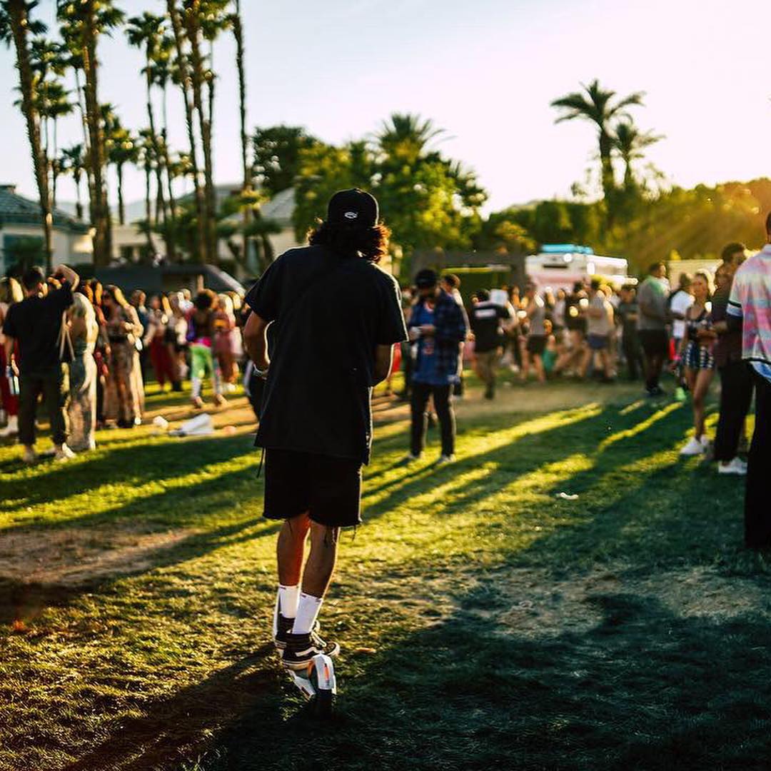 Rory Behr at Coachella with Unagi Scooter